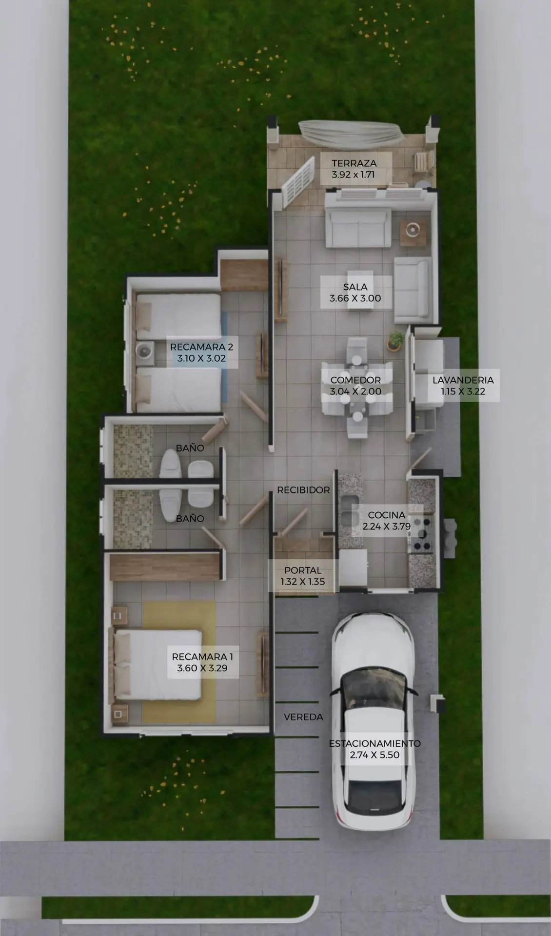 Planta arquitectónica del proyecto residencial Jazmín en Brisas del Golf Arraiján.