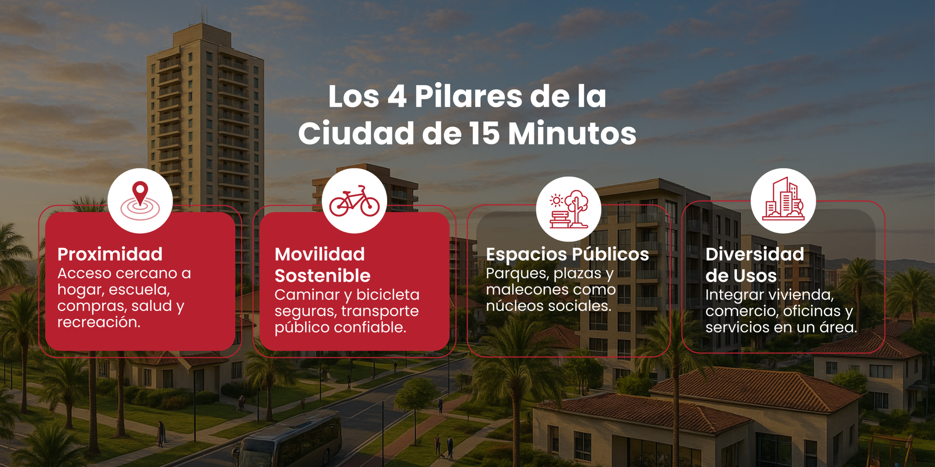 Los pilares fundamentales de las ciudades de 15 minutos