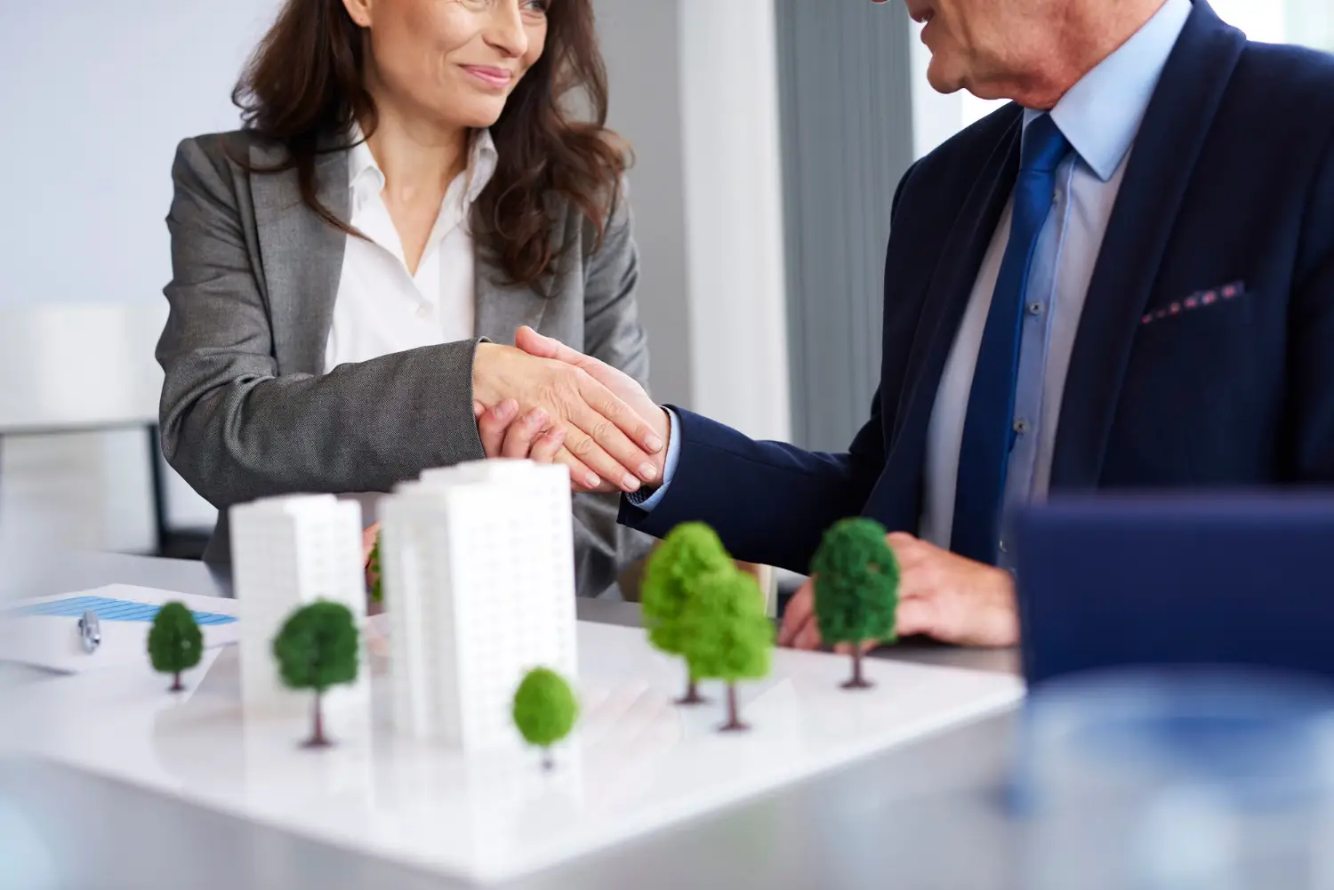Desarrollador inmobiliario con un cliente